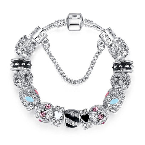 Silver Color Crystal style Beads Bracelet