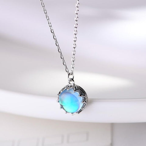 925 Silver Blue Pendant Necklace