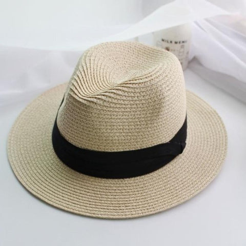 Black Ribbon Panama Straw Hat